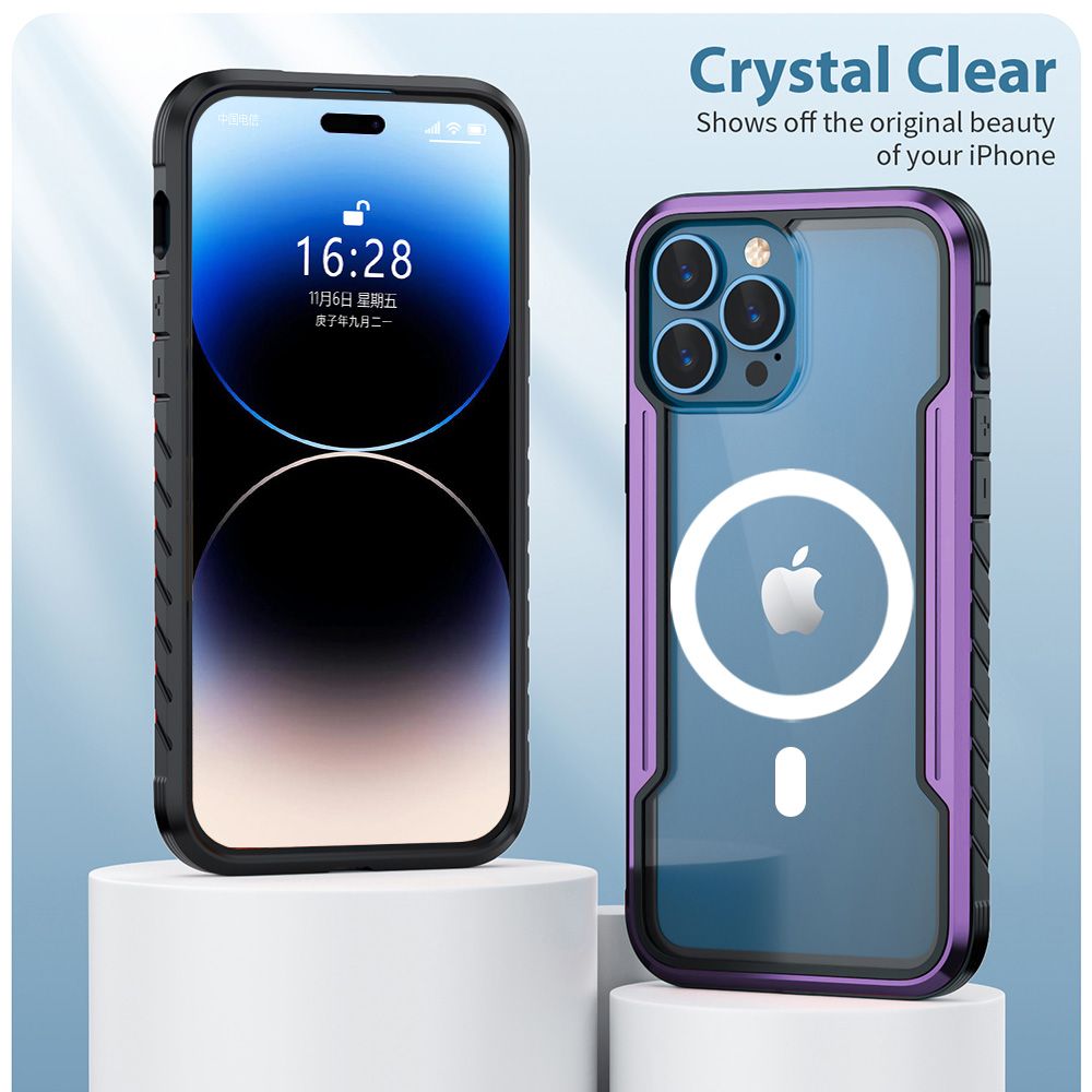 iPhone 16e BLACKTECH Defense Shield Aluminum Alloy (MagSafe Compatible) - Purple