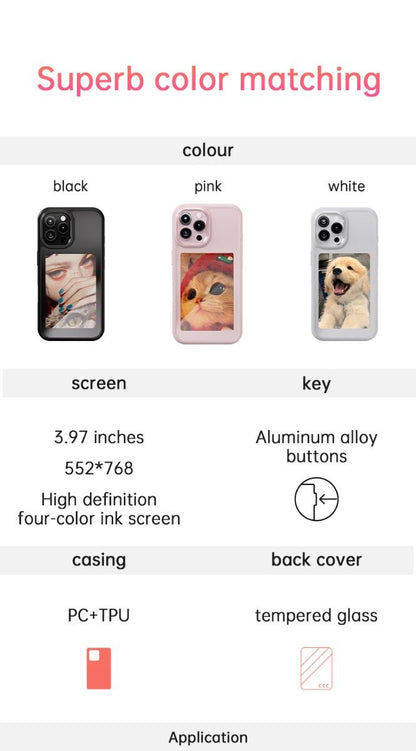 iPhone 16 Pro Max BLACKTECH Ink custom picture case With Stand and AI software (MagSafe Compatible) - White