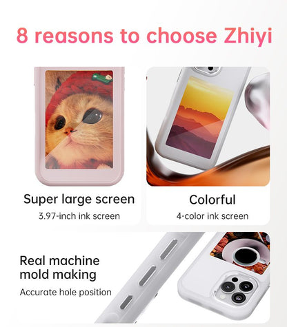 iPhone 16 Pro Max BLACKTECH Ink custom picture case With Stand and AI software (MagSafe Compatible) - White