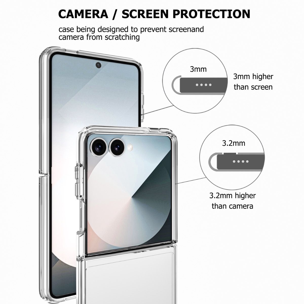 Samsung Galaxy Z Flip 5 BLACKTECH Stay Glitter - Clear