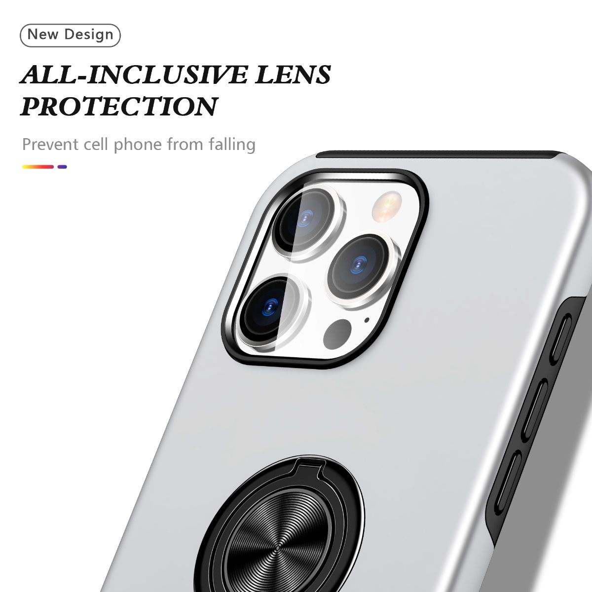 *Priority reserve-Ships early Sep*iPhone 17 Pro Max BLACKTECH Slim Style Magnetic Ring Stand - Silver