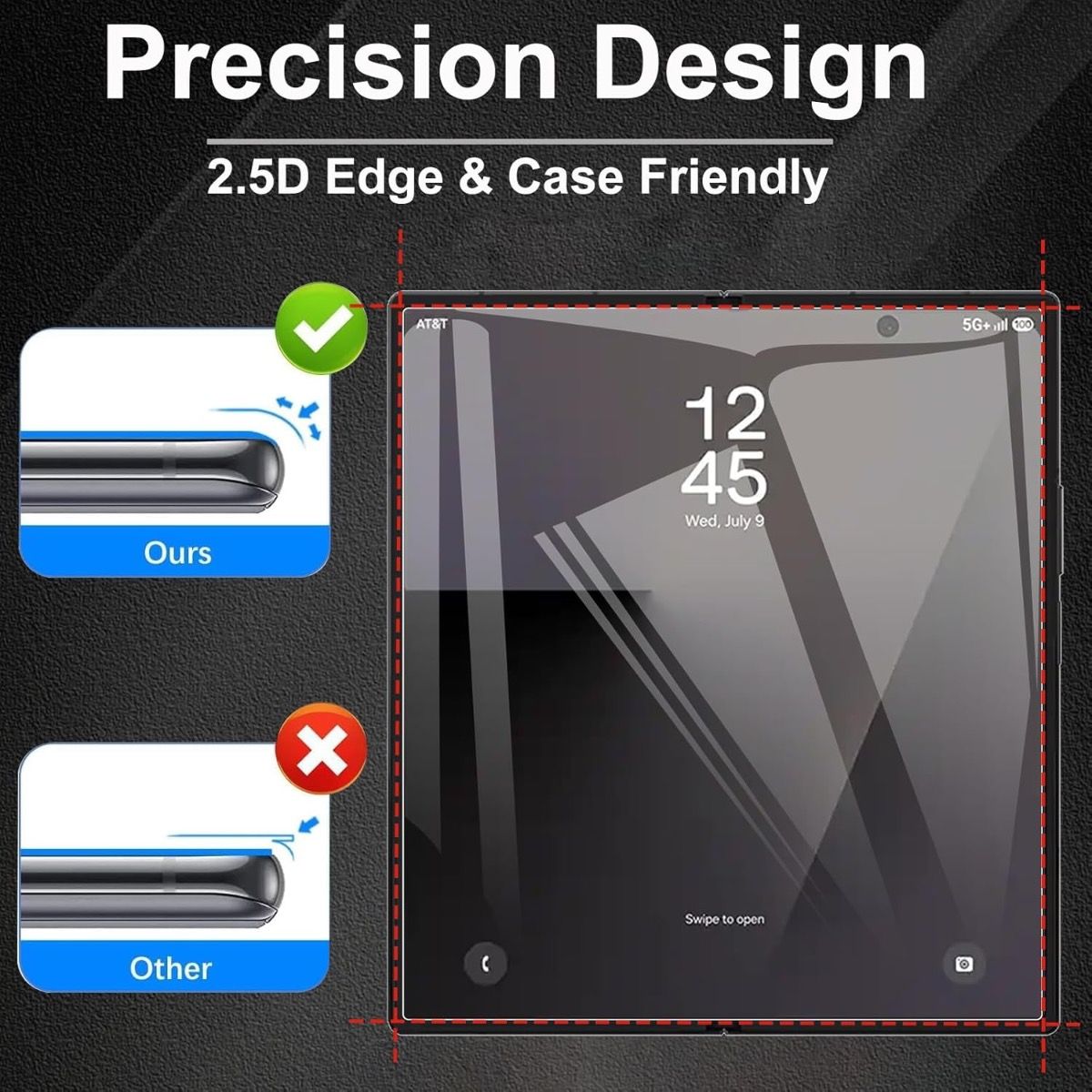 Samsung Galaxy Z Fold 6 BLACKTECH 3Pcs Full Set Unbreakable Self Repairing Screen Protector- Clear