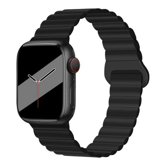 Apple Watch 38 / 40 / 41 / 42mm hoco. WA22 Flexible series two-section classic buckle magnetic silicone strap - black