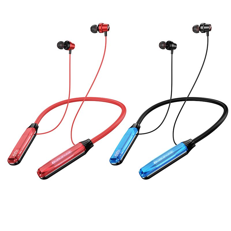 BOROFONE BE69 Crystal flash neck-mounted BT earphones - crystal red
