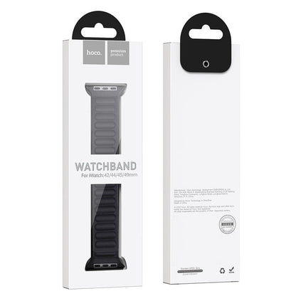 Apple Watch 38 / 40 / 41 / 42mm hoco. WA23 Original series leather chain magnetic strap - black
