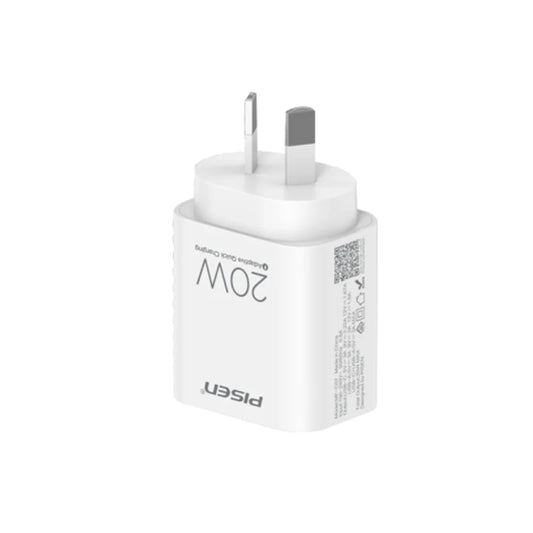 Pisen Power Adapter 20W USB A + TYPE C Fast Wall Charger