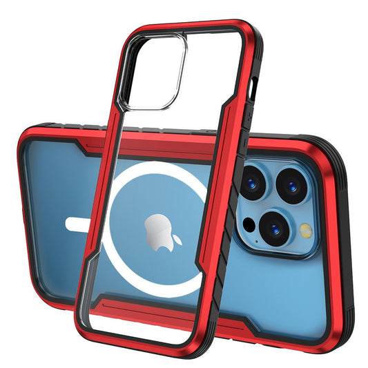 iPhone 16e BLACKTECH Defense Shield Aluminum Alloy (MagSafe Compatible) - Red