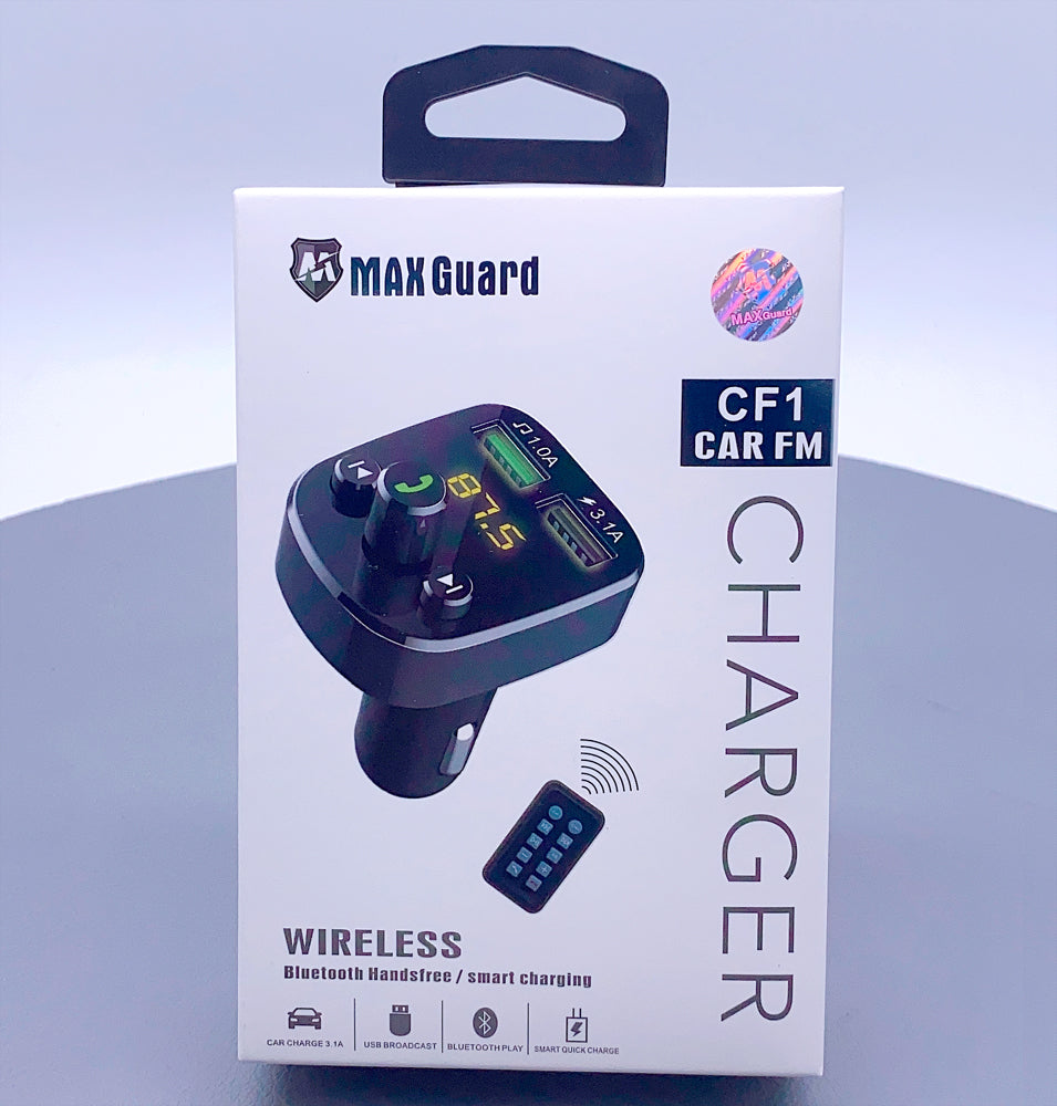 Car charger 2 USB-A Port Maxguard Wireless Bluetooth FM with remote