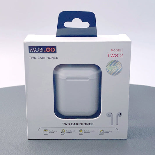 Portable Mobigo Wireless Bluetooth TWS AirPods Earphones with touch control and precision finding