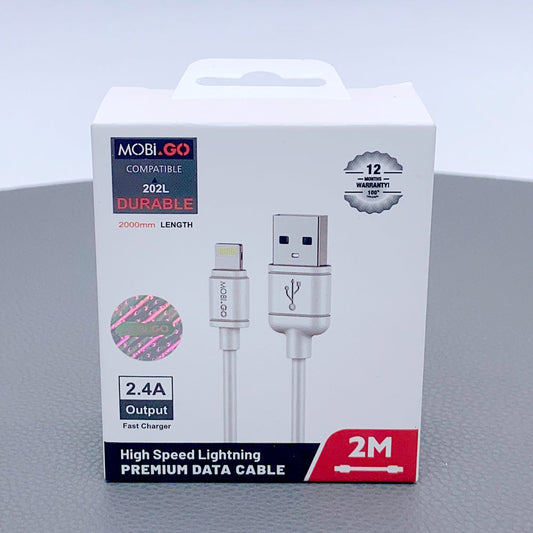Fast Charging cable Mobigo 2m 2.4A Fast iPhone Cable