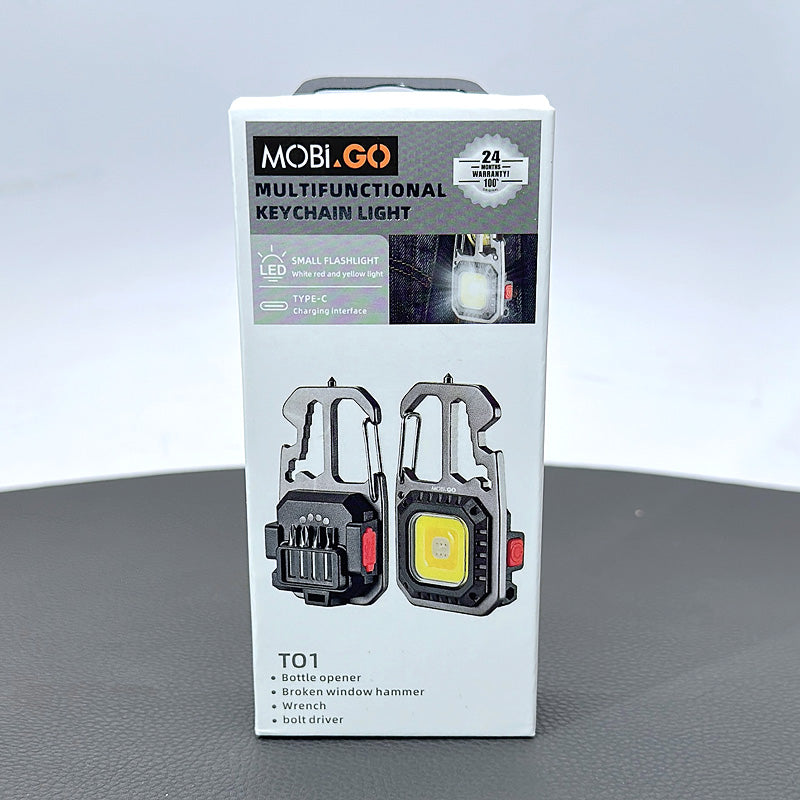 Universal multifunction 4in1 Rigid Mobigo Keychain with Small Light