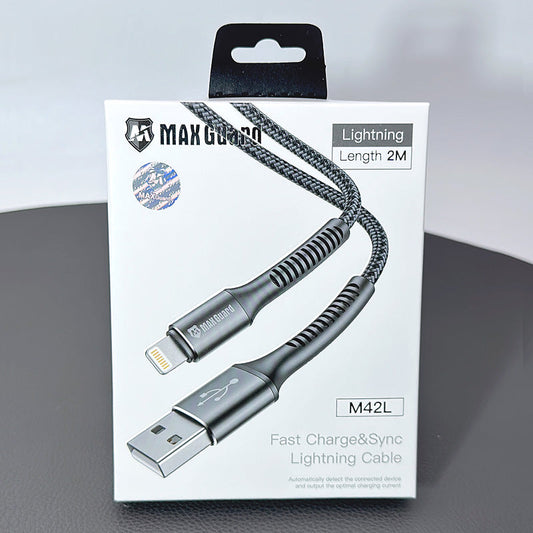 Charging cable Maxguard 2M 65w USB-A To Lightening Braided Cable