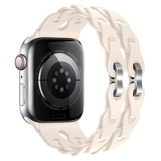 Apple Watch 38 / 40 / 41 / 42mm hoco. WA28 Flexible series fashion hollow silicone strap - white