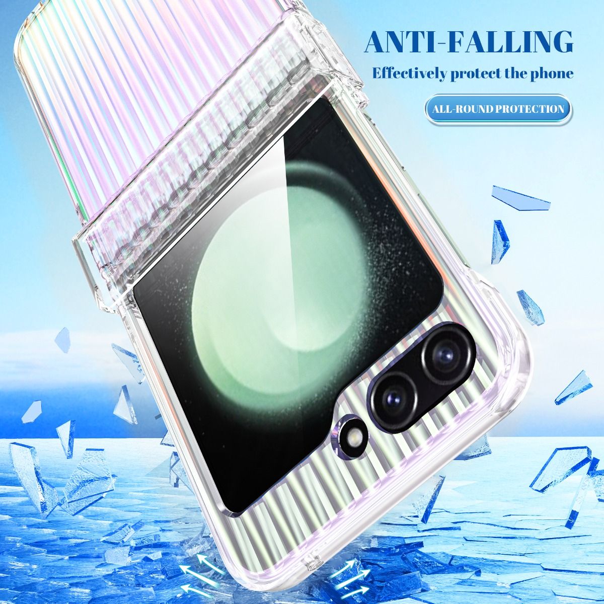 Samsung Galaxy Z Flip 6 / 7 FE BLACKTECH Glam Guard - Rainbow