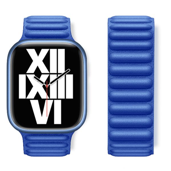 Apple Watch 38 / 40 / 41 / 42mm hoco. WA23 Original series leather chain magnetic strap - klein blue