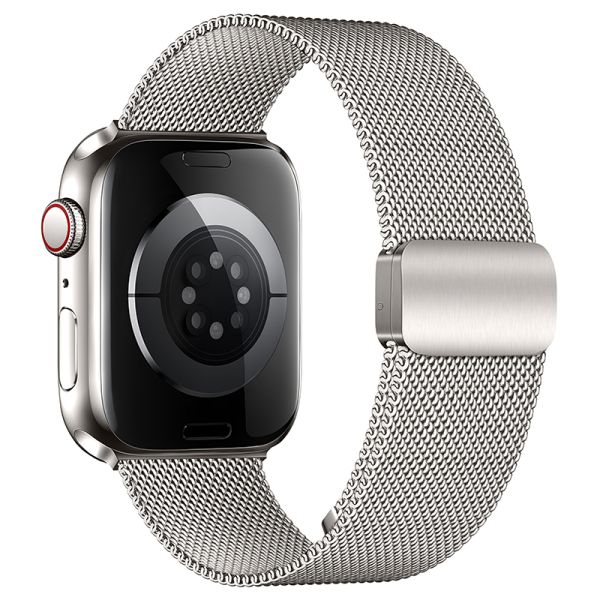 Apple Watch 44 / 45 / 46 / 49mm hoco. WA26 May series two-section double magnetic buckle milanese strap - silver