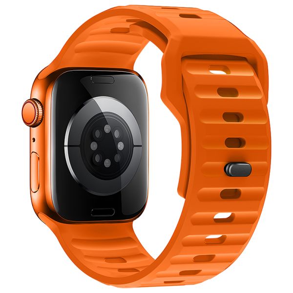 Apple Watch 38 / 40 / 41 / 42mm hoco. WA27 Flexible series stepped pattern solid color silicone strap - orange