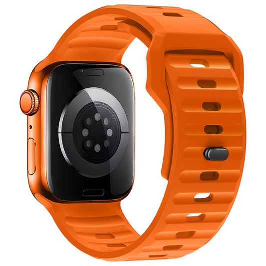 Apple Watch 38 / 40 / 41 / 42mm hoco. WA27 Flexible series stepped pattern solid color silicone strap - orange