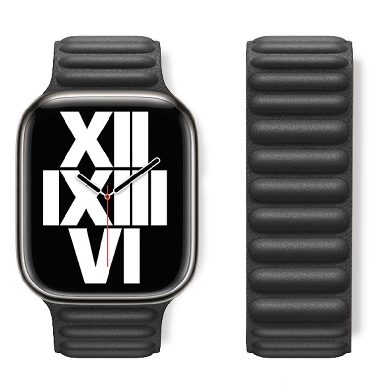 Apple Watch 38 / 40 / 41 / 42mm hoco. WA23 Original series leather chain magnetic strap - black
