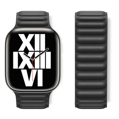 Apple Watch 38 / 40 / 41 / 42mm hoco. WA23 Original series leather chain magnetic strap - black