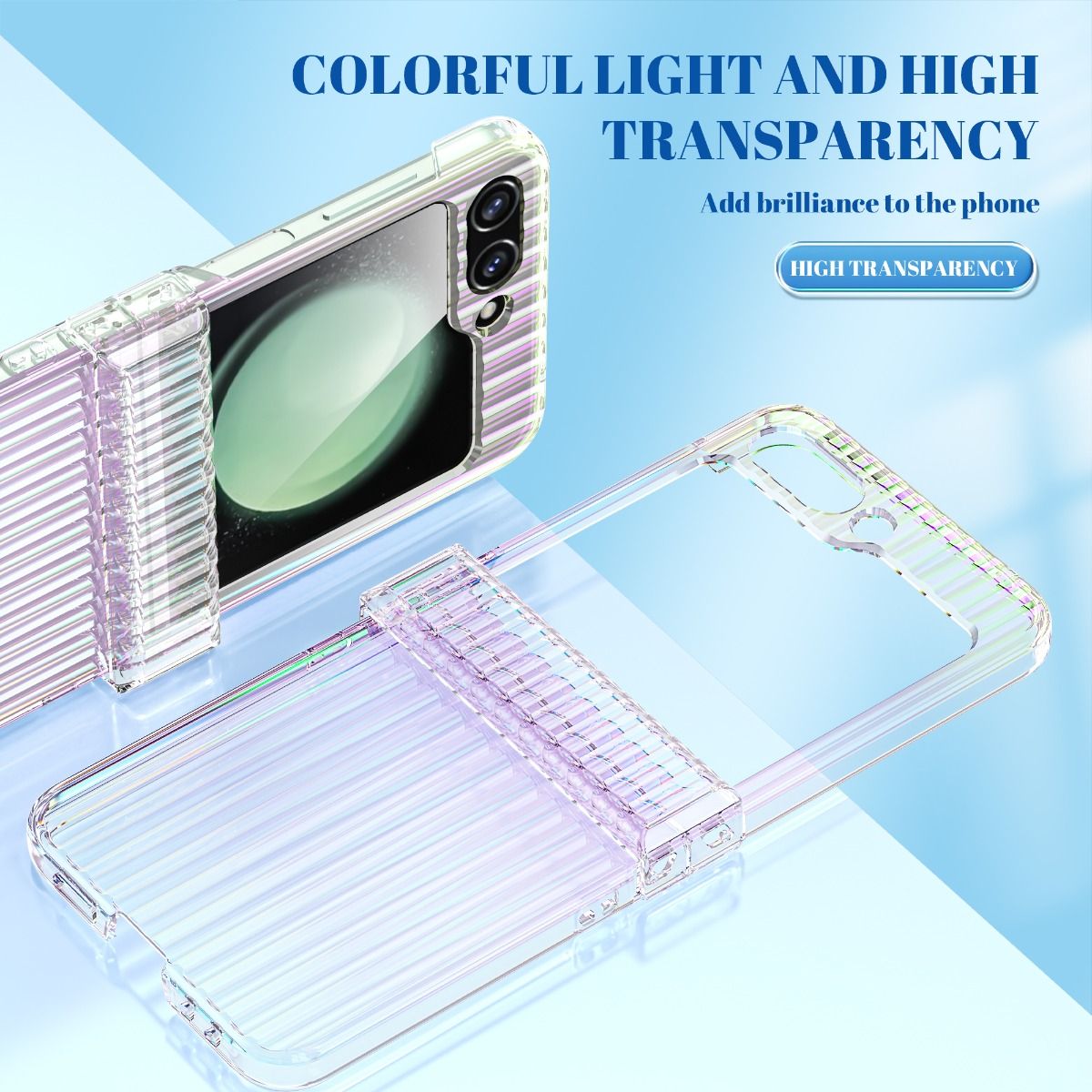 Samsung Galaxy Z Flip 6 / 7 FE BLACKTECH Glam Guard - Rainbow