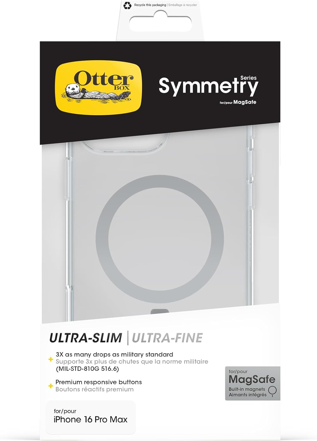OtterBox Symmetry MagSafe Case With Camera Button For iPhone 16 Pro Max - Clear