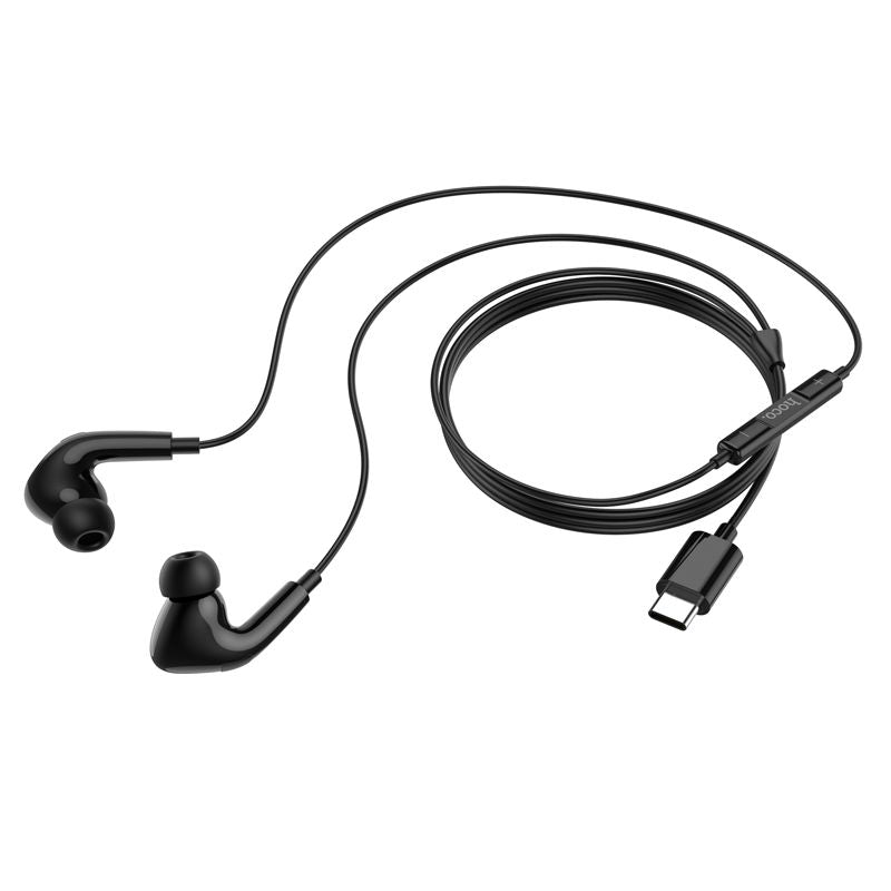 Hoco M101 Pro Crystal USB C/Type-C Wired Earphone With Mic - Black