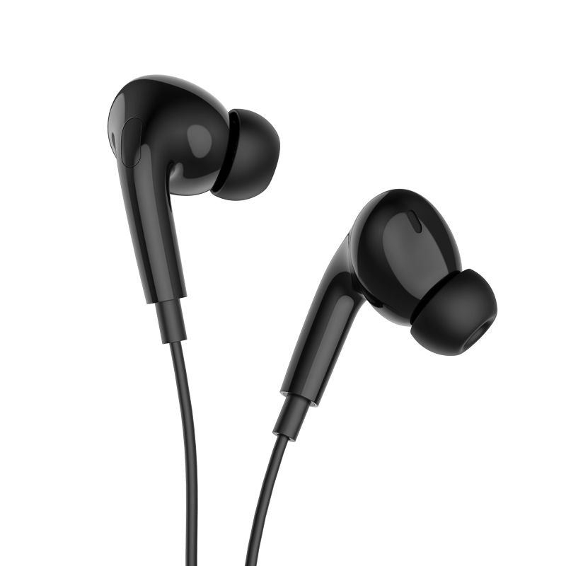 Hoco M101 Pro Crystal USB C/Type-C Wired Earphone With Mic - Black