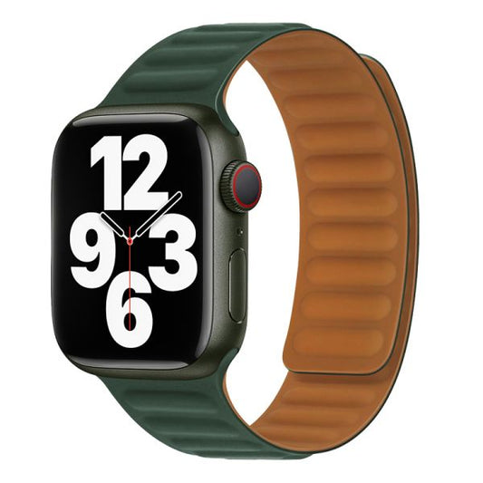 Apple Watch 44 / 45 / 46 / 49mm hoco. WA21 Flexible series second-generation chain magnetic silicone strap - fir green