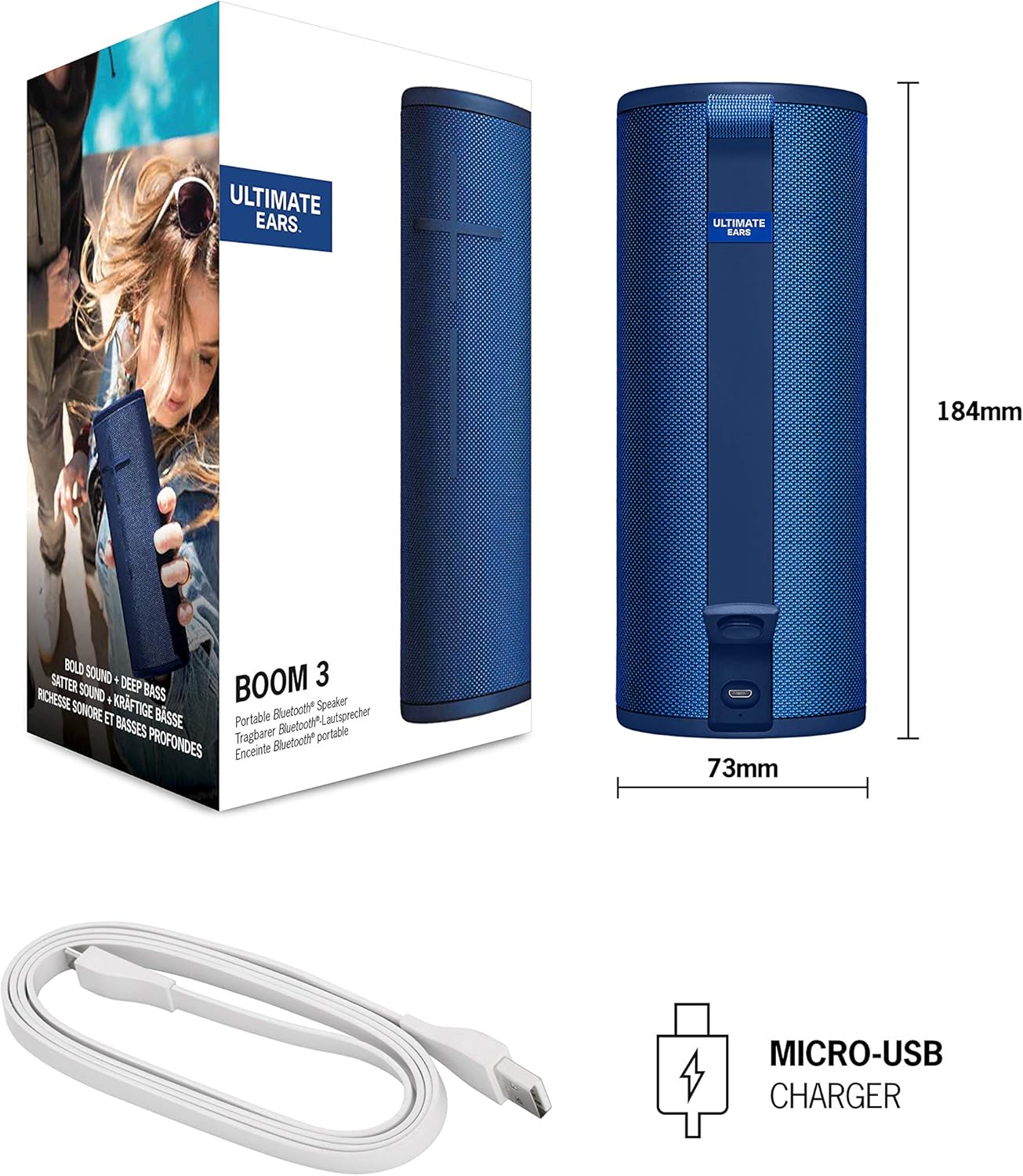UE Boom 3 Portable Bluetooth Speaker Blue