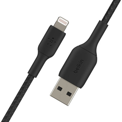 Belkin BoostCharge Lightning to USB-A Braided Cable, 1m For Apple Devices - Black