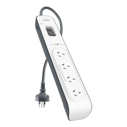 Belkin 4-Outlet Surge Protection Strip with 2M Power Cord Universally compatible - Grey