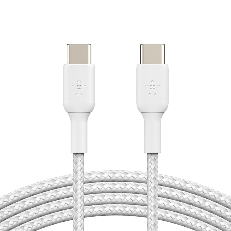 Belkin BoostCharge Braided USB-C to USB-C Cable 2 Pack White