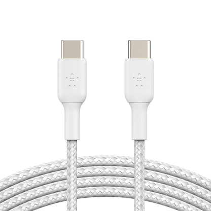 Belkin BoostCharge Braided USB-C to USB-C Cable 2 Pack White