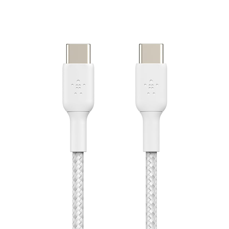 Belkin BoostCharge Braided USB-C to USB-C Cable 2 Pack White