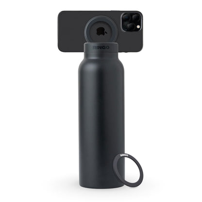 Ringo Water Bottle with Magnetic Phone Mount -Black 950ml (32oz)