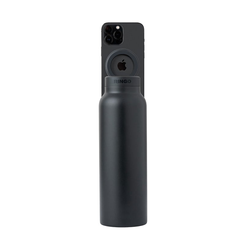Ringo Water Bottle with Magnetic Phone Mount -Black 950ml (32oz)