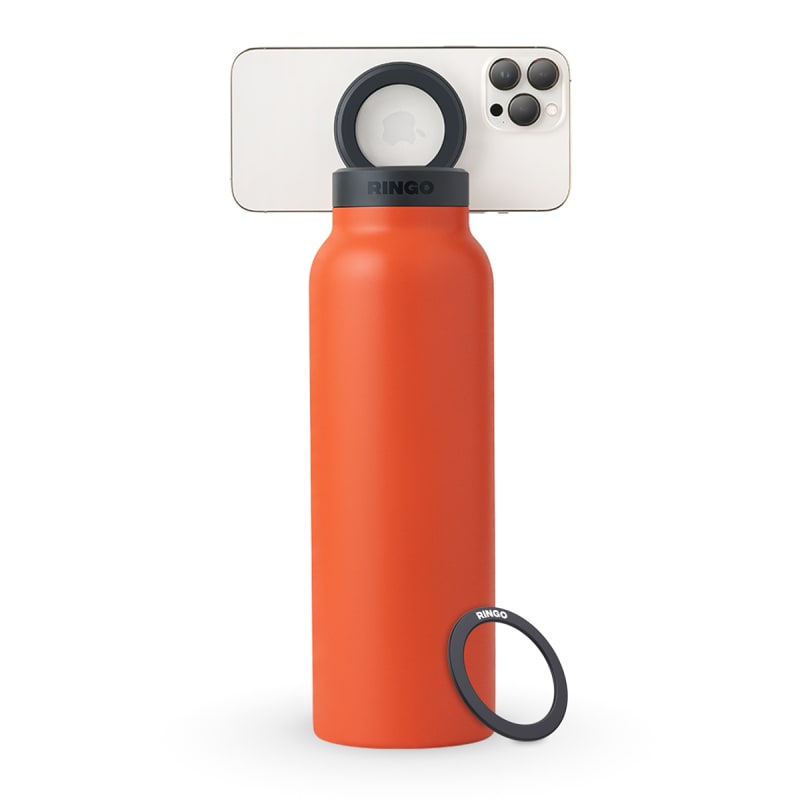 Ringo Water Bottle with Magnetic Phone Mount - Orange 950ml (32oz)