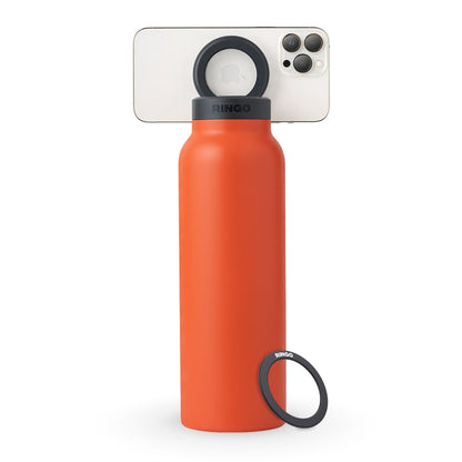 Ringo Water Bottle with Magnetic Phone Mount - Orange 950ml (32oz)