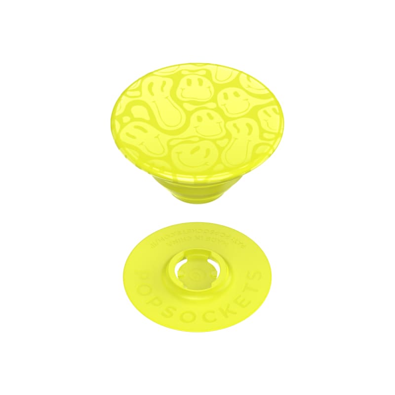 PopGrip Universal Grip (Gen2) Holder Neon Jolt Yellow Smiley Melt