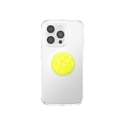 PopGrip Universal Grip (Gen2) Holder Neon Jolt Yellow Smiley Melt