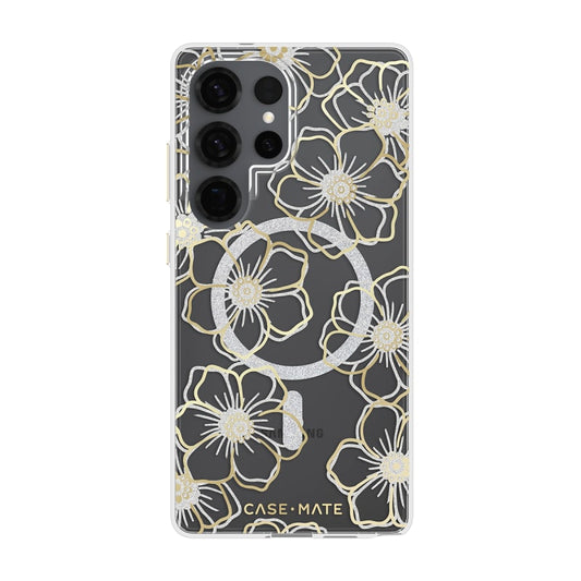 Case-Mate Floral Gems Case For Samsung Galaxy S25 Ultra - Gold w/ Magnet