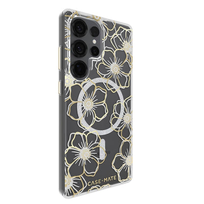 Case-Mate Floral Gems Case For Samsung Galaxy S25 Ultra - Gold w/ Magnet