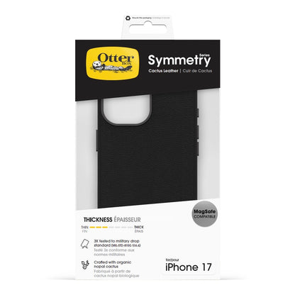 OtterBox Symmetry MagSafe Cactus Leather Case with Camera Control For iPhone 17 - Noir Ash Black