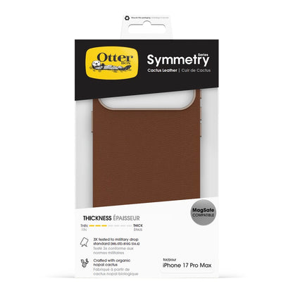 OtterBox Symmetry MagSafe Cactus Leather Case with Camera Control For iPhone 17 Pro Max- Desert Saddle Brown