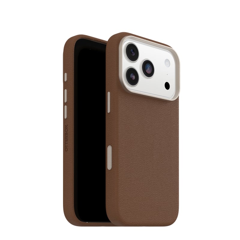 OtterBox Symmetry MagSafe Cactus Leather Case with Camera Control For iPhone 17 Pro - Desert Saddle Brown