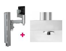 Atdec AWMS-4640 Single 18" Monitor Arm on 15.7" Post and Bolt-Through Desk Fixing, Black