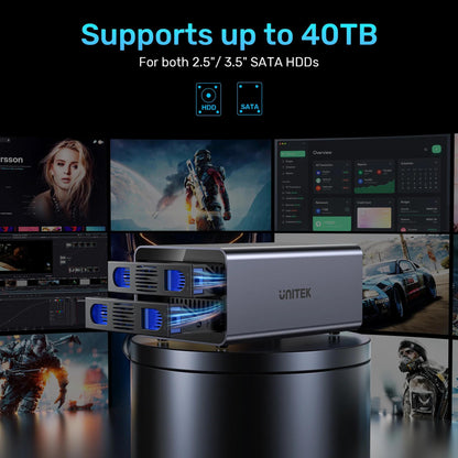 Unitek USB3.2 Type-C 10GB/SATA 2 BAY SATA HDD RAID ENCLOSURE