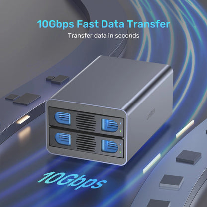 Unitek USB3.2 Type-C 10GB/SATA 2 BAY SATA HDD RAID ENCLOSURE