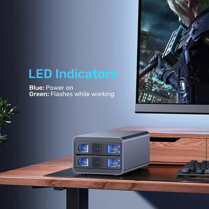 Unitek USB3.2 Type-C 10GB/SATA 2 BAY SATA HDD RAID ENCLOSURE